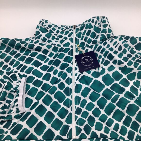 The Bubble Womens‎ Poncho Lefty Hooded Jacket Green Size Medium NWT - Picture 4 of 14